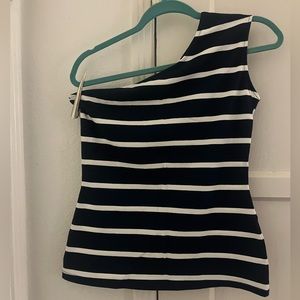 Boston Proper One Shoulder Nautical Top